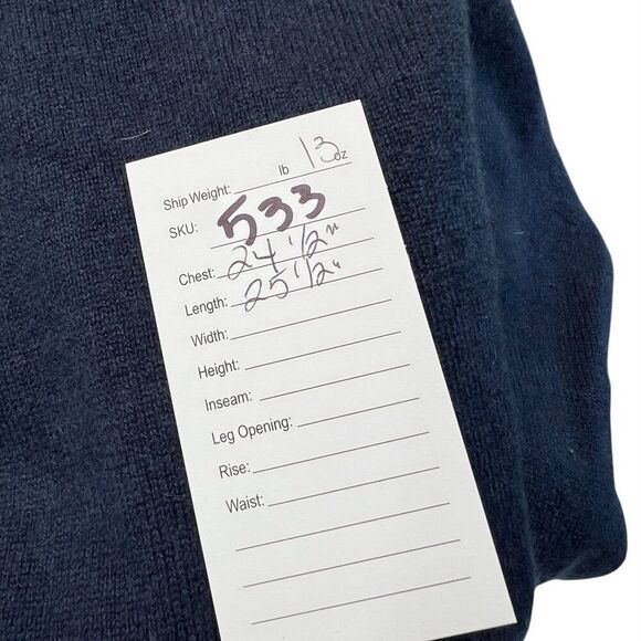 L.L. Bean NWT Women's Classic 100% Cashmere Crewneck Sweater True Navy Size 2X - Picture 8 of 8